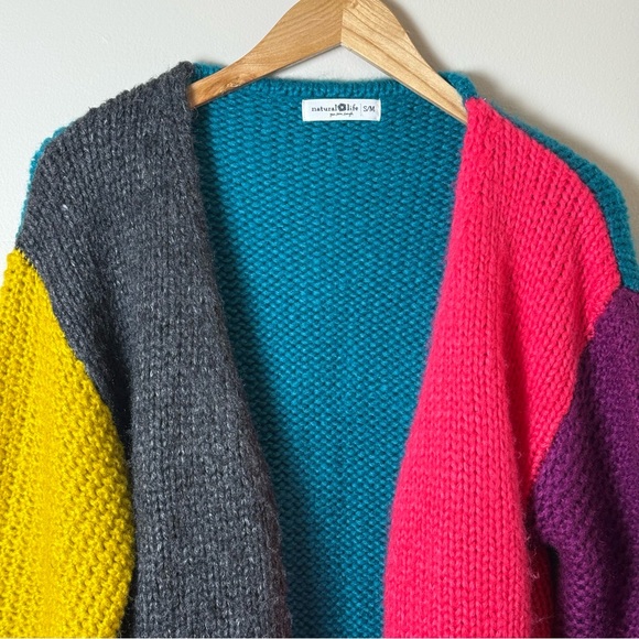 Natural Life COLOR BLOCK Cardigan Sweater S-M - Picture 3 of 9